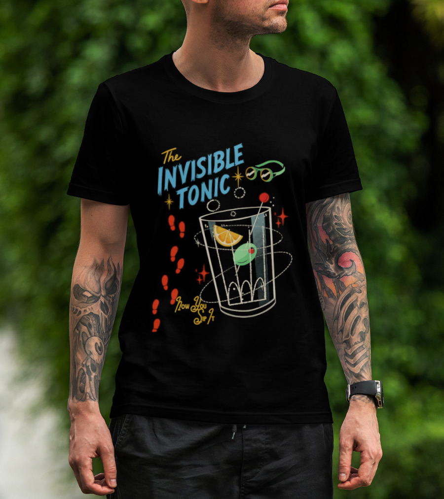 The Invisible Tonic Glass With Citrus Garnish And Playful Summer T-Shirt
