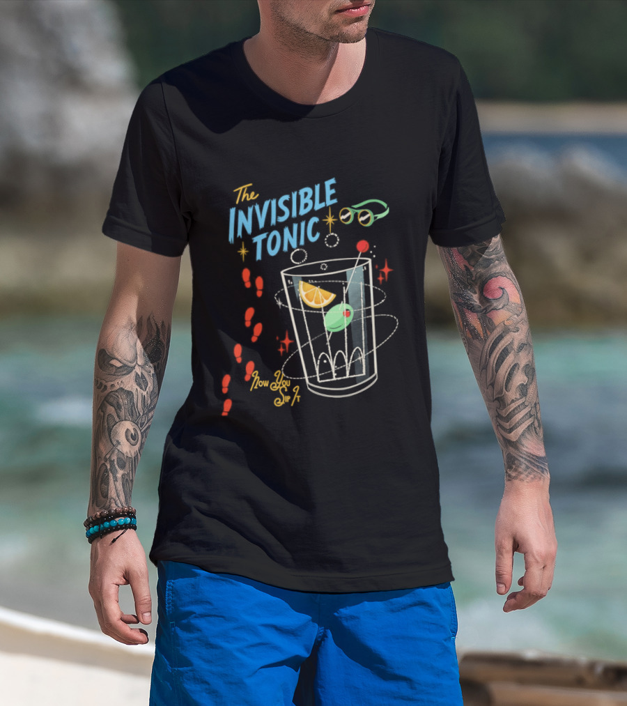 The Invisible Tonic Glass With Citrus Garnish And Playful Summer T-Shirt