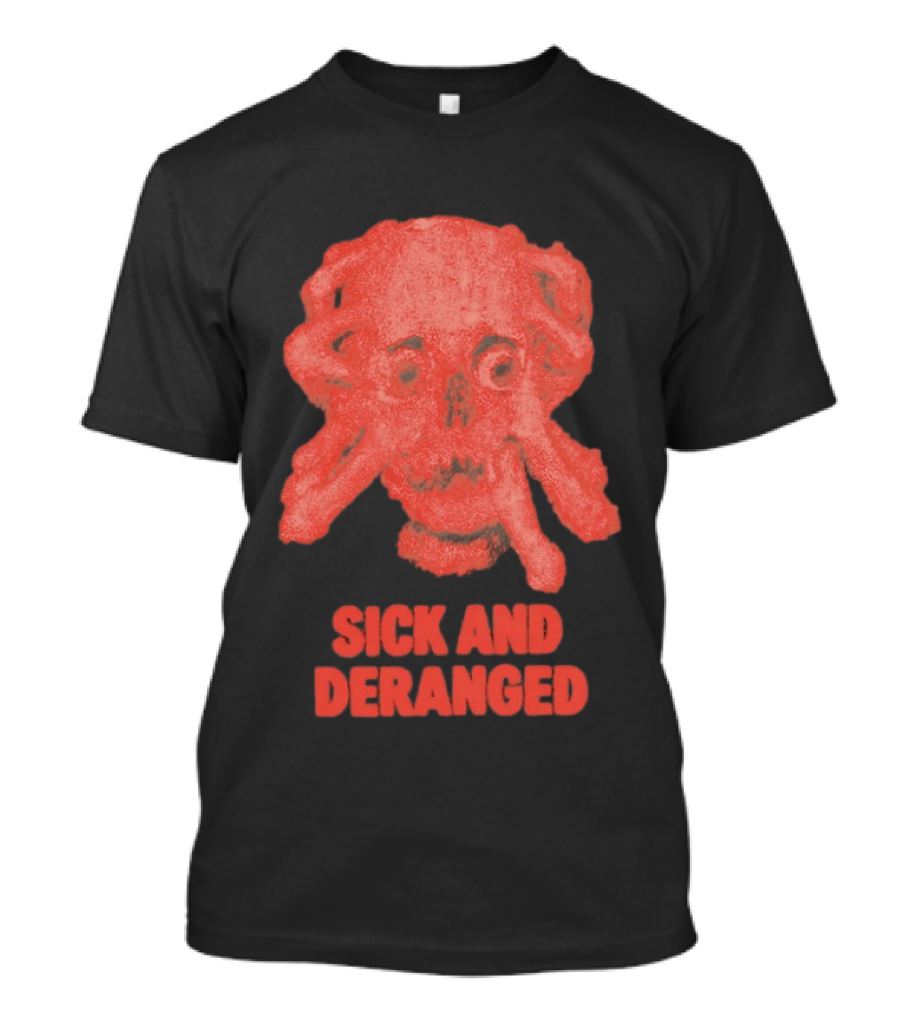 Sick And Deranged Skull Gothic Edgy Horror T-Shirt