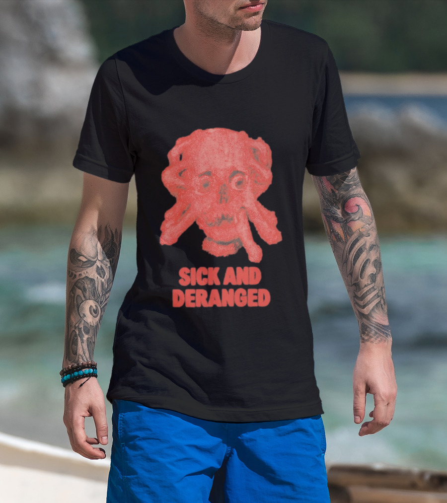 Sick And Deranged Skull Gothic Edgy Horror T-Shirt