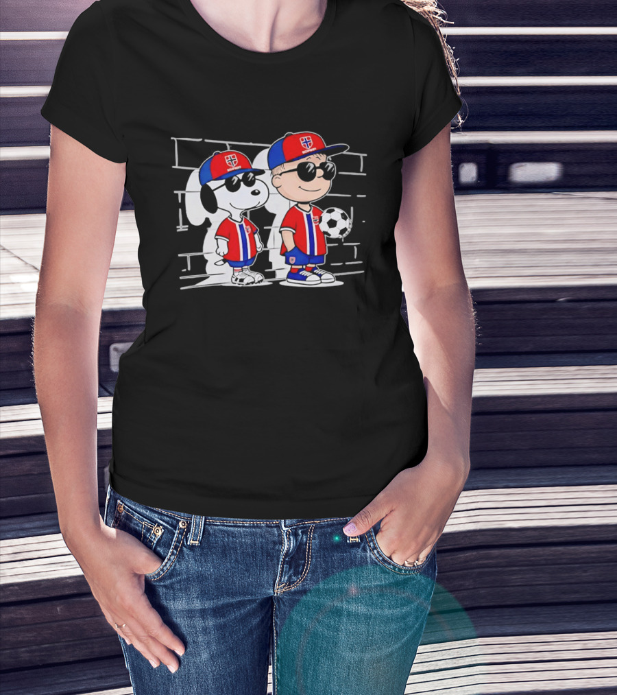 Snoopy Charlie Brown Norway Outfit Sunglasses Soccer T-Shirt