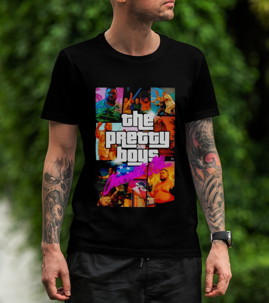 The Pretty Boys Chocolate City Collage Akashi Sushi Gaming Mashup T-Shirt