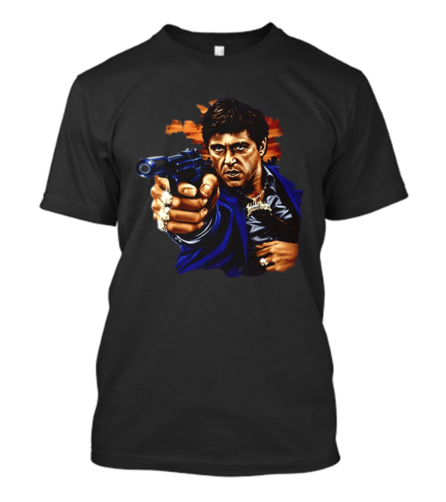 Tony Montana Every Dog Have His Day Scarface Film Iconic Gun Scene T-Shirt