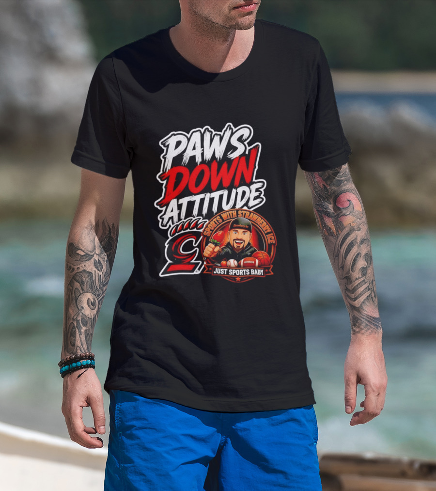 Paws Down Attitude Sports With Strawberry Ice Just Sports Baby T-Shirt