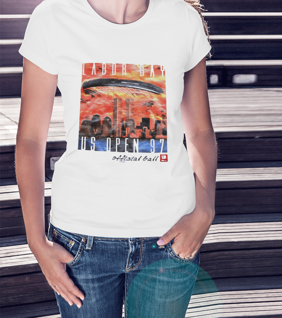 Labor Day US Open 97 Wilson Official Ball Twin Towers Skyline T-Shirt