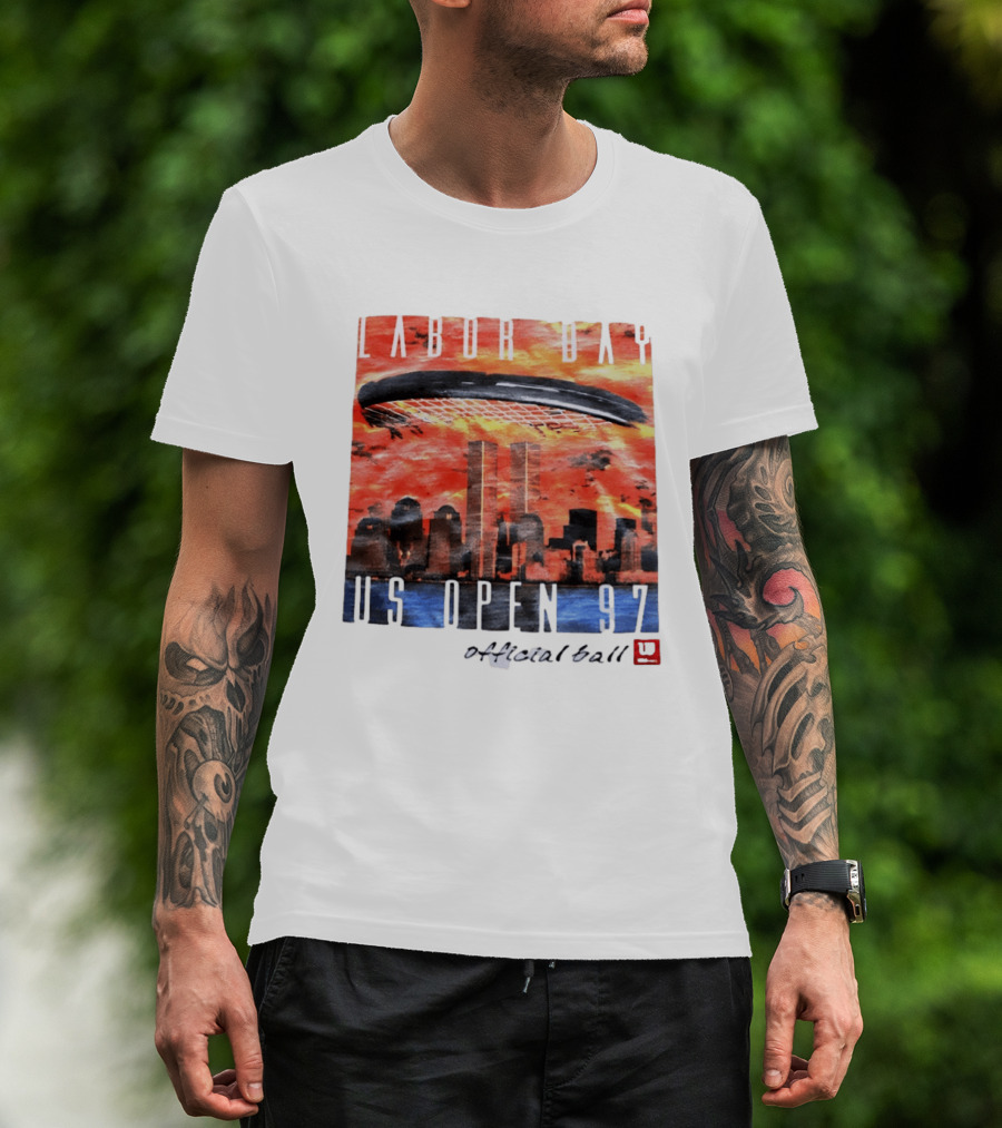Labor Day US Open 97 Wilson Official Ball Twin Towers Skyline T-Shirt