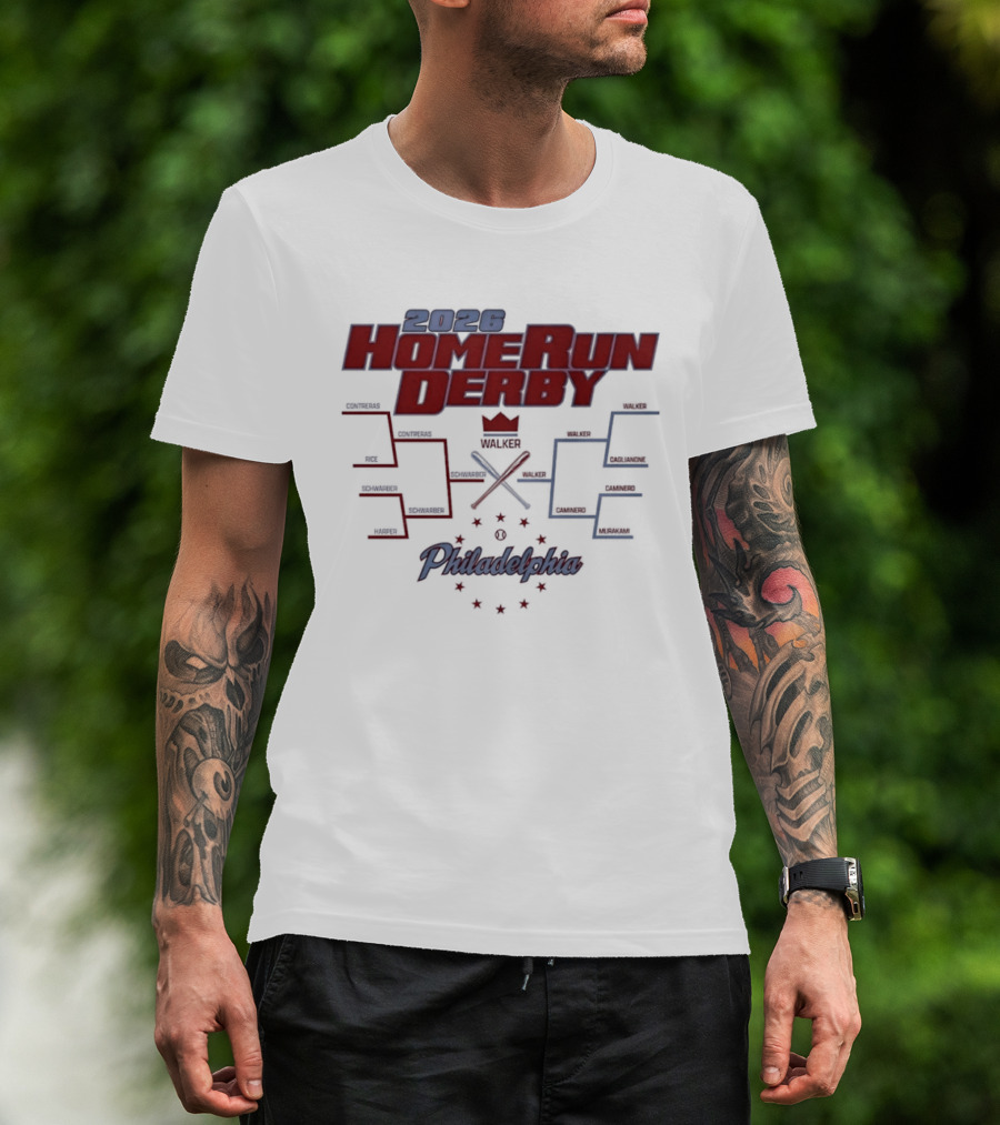 2026 Home Run Derby Bracket Philadelphia Baseball Event Stars And Crown T-Shirt