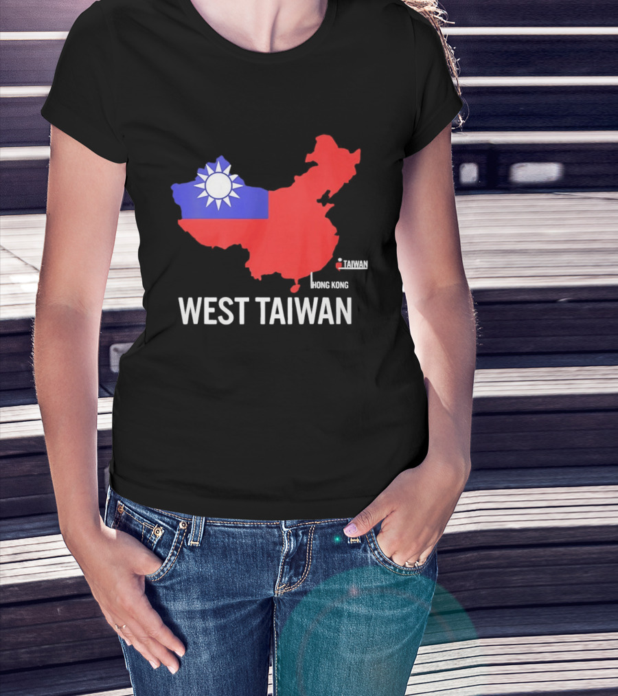 West Taiwan Map Political Geopolitical With Flag T-Shirt