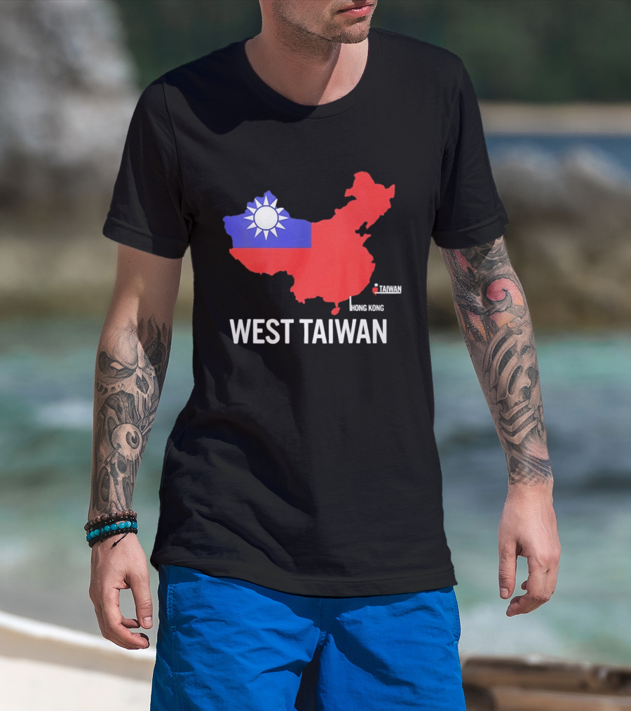 West Taiwan Map Political Geopolitical With Flag T-Shirt
