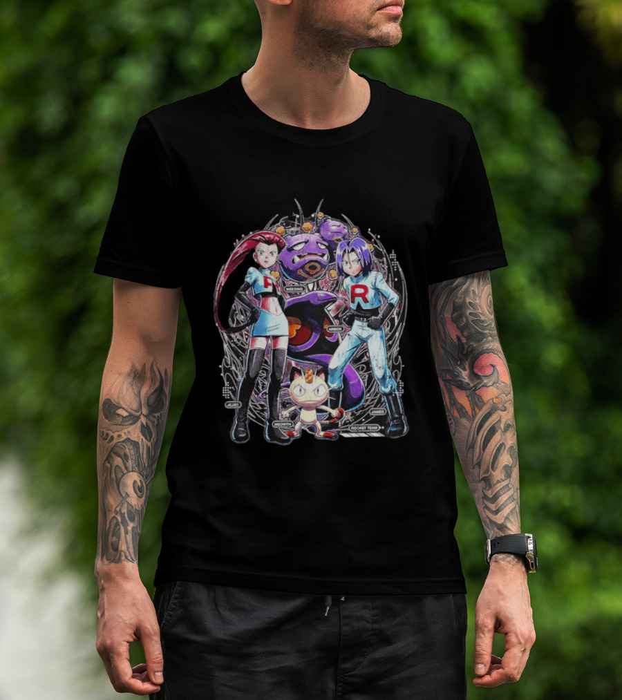 Team Rocket Jessie James Meowth Arbok Weezing Rocket Team T-Shirt