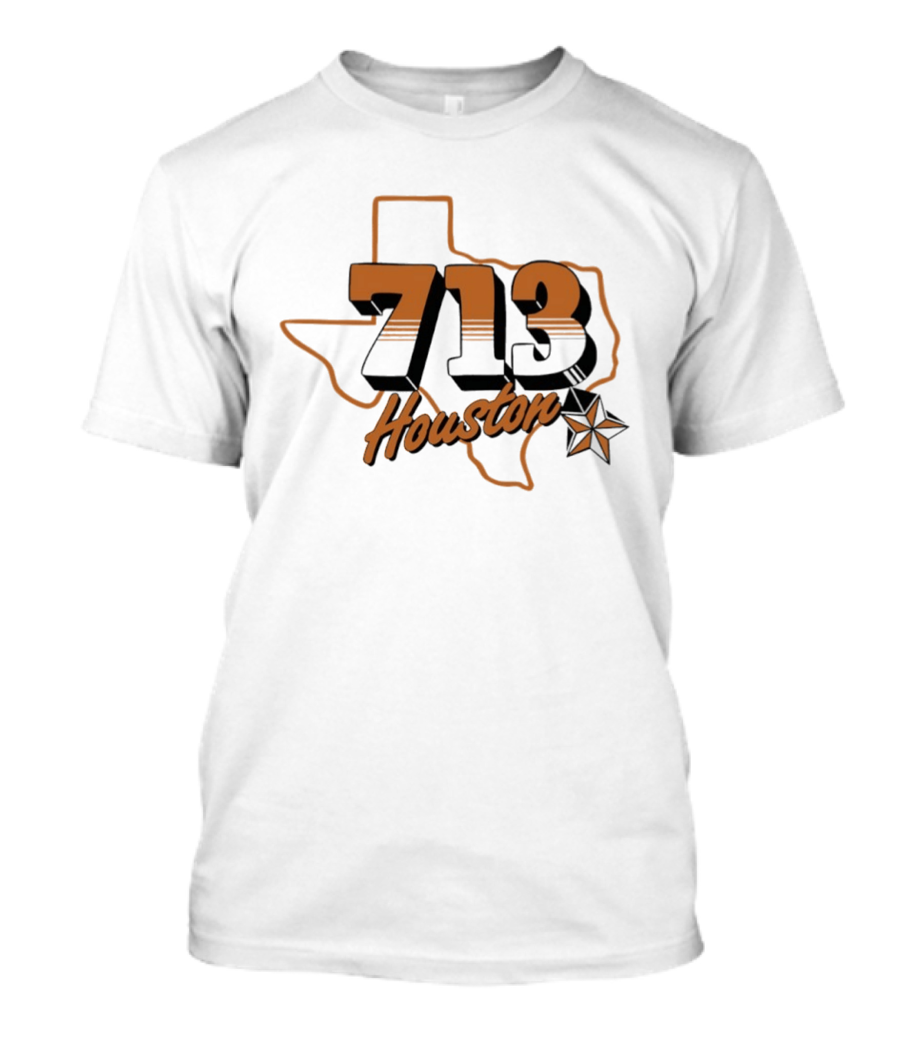 Houston 713 Texas Map Lone Star T-Shirt