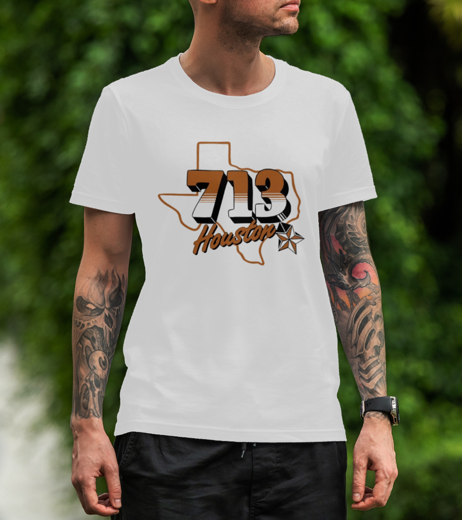 Houston 713 Texas Map Lone Star T-Shirt