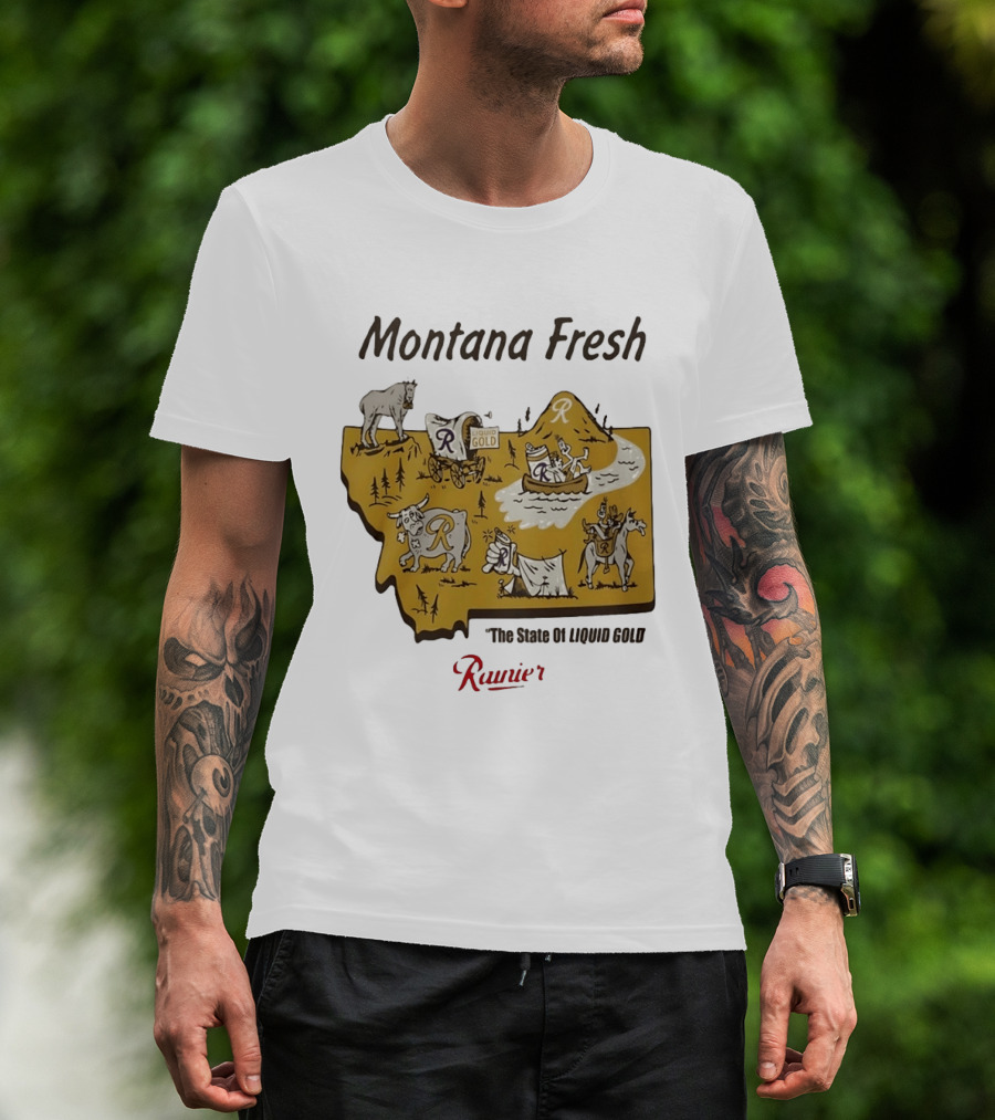 Rainier Montana Fresh The State Of Liquid Gold Liquid Gold T-Shirt