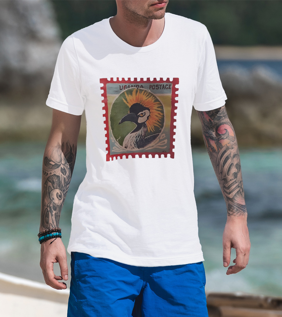Uganda Postage Stamp Grey Crowned Crane T-Shirt