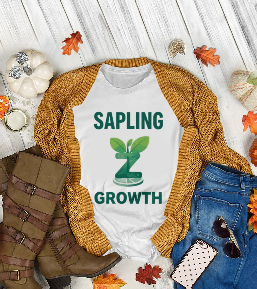 Sapling Growth Z Coin Zcash Crypto Leaf T-Shirt