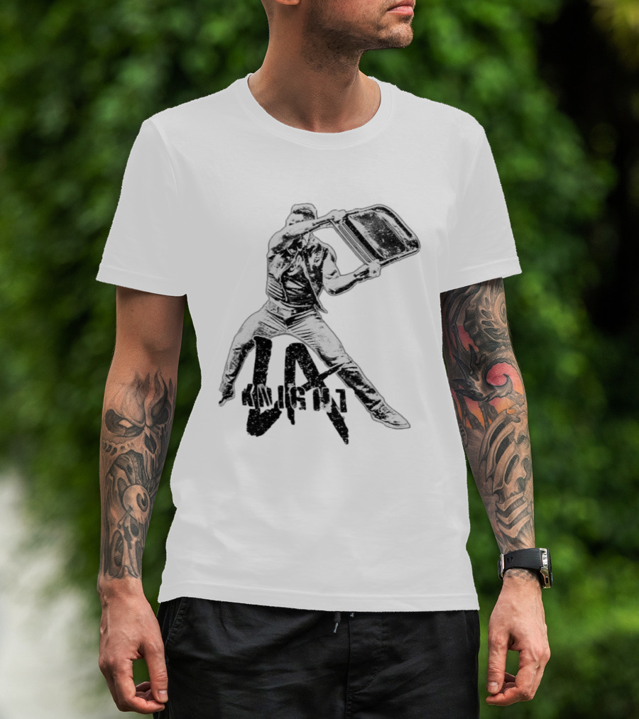 LA Knight Folding Chair Action Pose T-Shirt