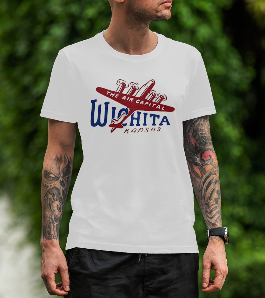 Wichita Kansas The Air Capital Airplane Retro Aviation T-Shirt