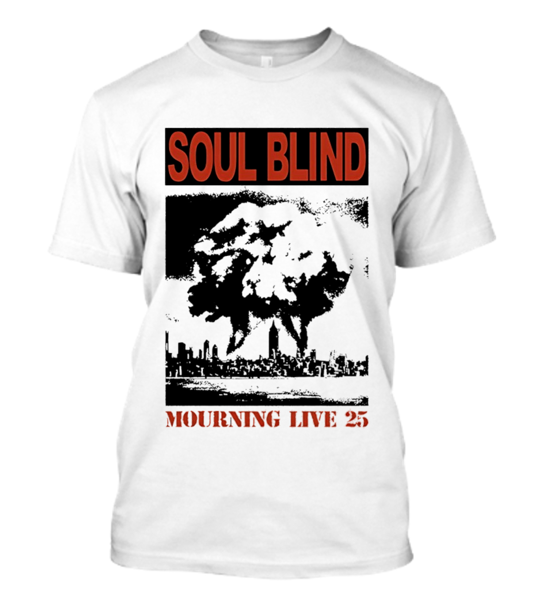 Soul Blind Mourning Live 25 Mushroom Cloud Explosion Over City Skyline T-Shirt