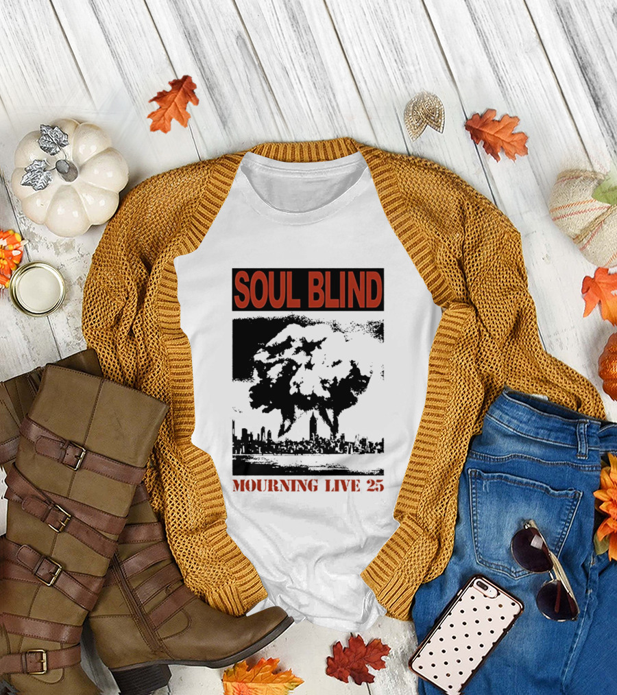 Soul Blind Mourning Live 25 Mushroom Cloud Explosion over City Skyline T-Shirt