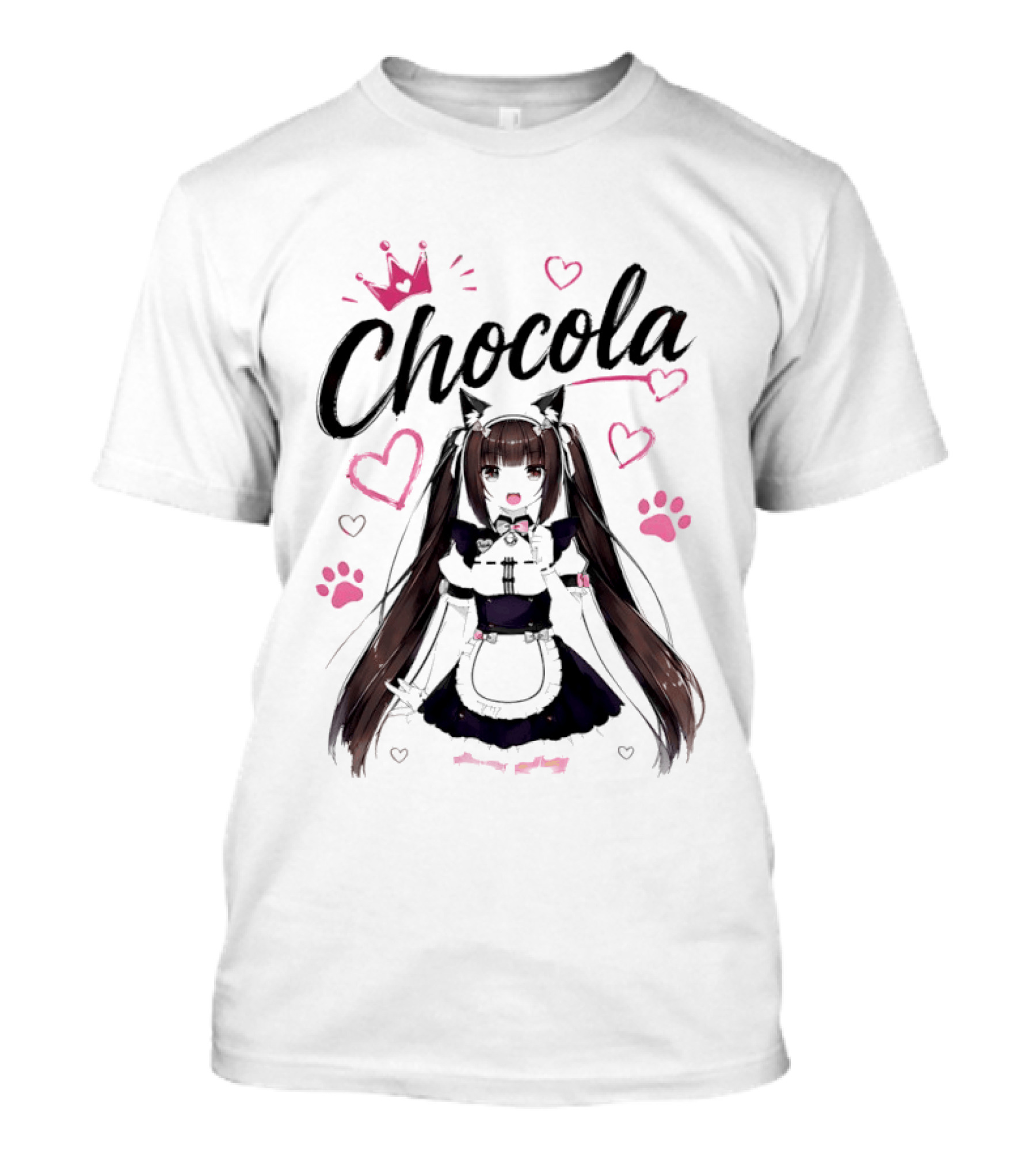 Chocola Nekopara Anime Maid Cat Ears Manga Cute Hearts T-Shirt