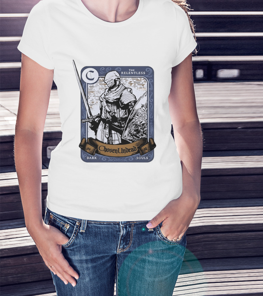 Chosen Undead The Relentless Dark Souls Knight Trading Card T-Shirt
