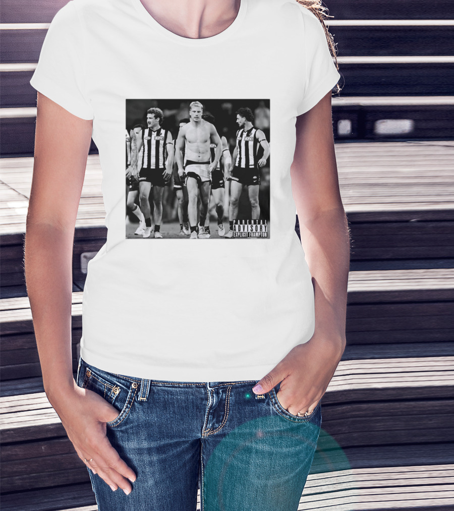 Collingwood Magpies Players Parental Advisory Explicit Frampton AFL Football Team Australia T-Shirt