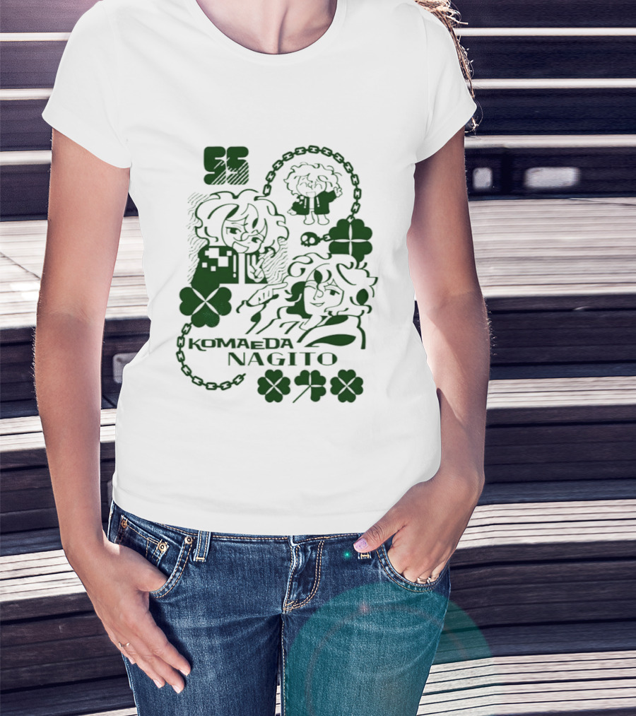 Komaeda Nagito Cute Clover Chain T-Shirt