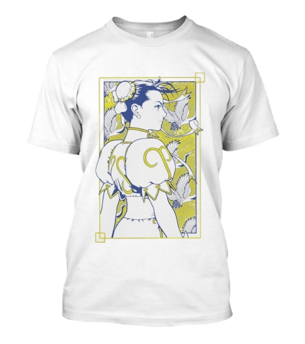 Shinkiro Metallic Chun Li Cranes And Peonies T-Shirt