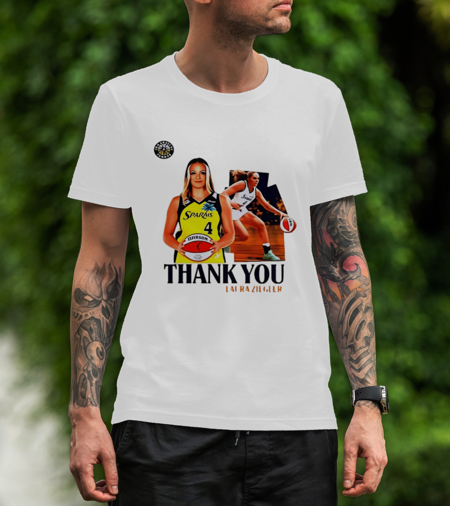 Sparais Laura Ziegler Thank You Basketball #4 Sports T-Shirt
