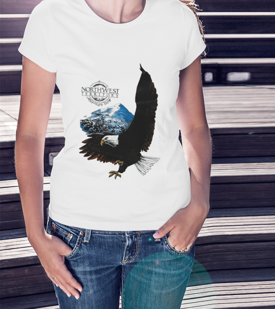Northwest Territory Adventure Eagle Majestic Mountain Scene T-Shirt