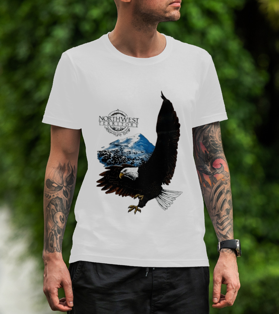 Northwest Territory Adventure Eagle Majestic Mountain Scene T-Shirt