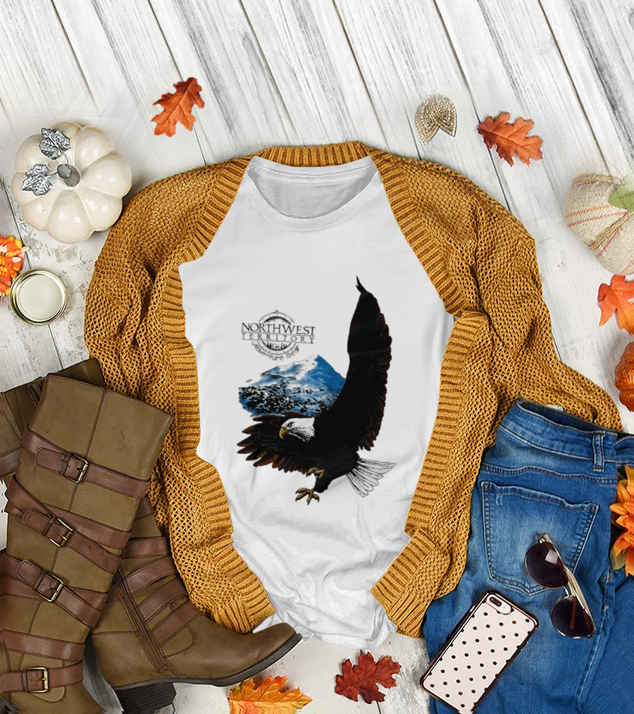 Northwest Territory Adventure Eagle Majestic Mountain Scene T-Shirt