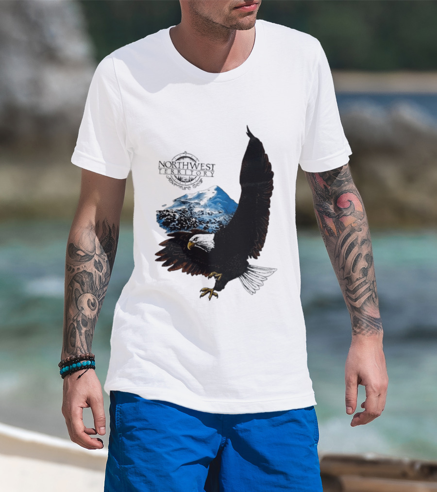 Northwest Territory Adventure Eagle Majestic Mountain Scene T-Shirt