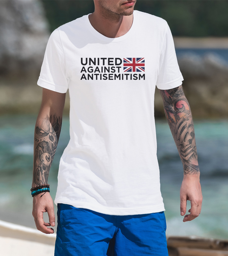 United Against Antisemitism UK Flag Anti Hate T-Shirt