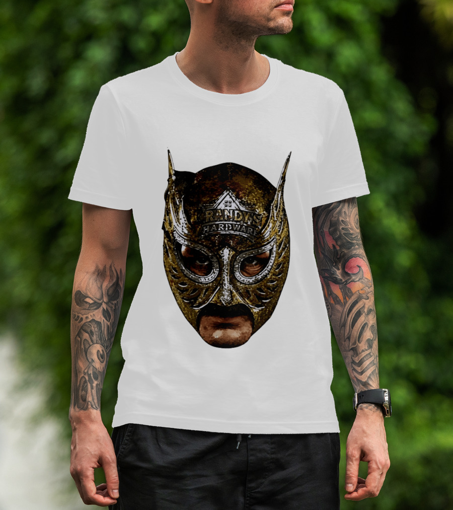 Randy's Hardware Luchador Mask Metallic Gold T-Shirt