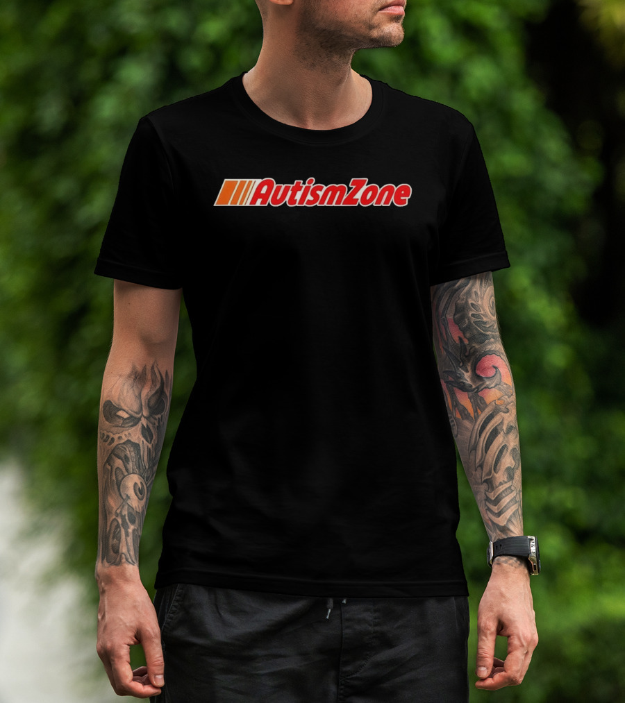 AutismZone Awareness Iconic Logo In Red And Orange Gradient T-Shirt