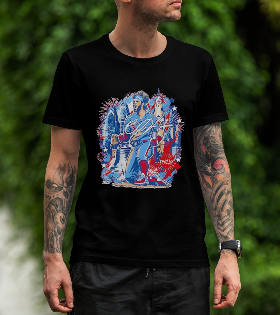 Bryce Harper Philly 2026 Liberty Bell Fireworks Celebration T-Shirt