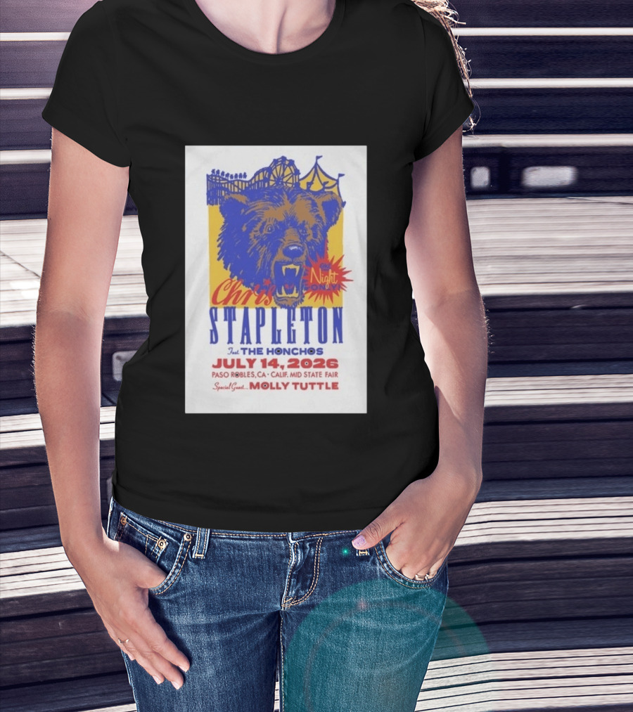 Chris Stapleton Live Concert Paso Robles CA July 14 2026 Featuring The Honchos Special Guest Molly Tuttle T-Shirt