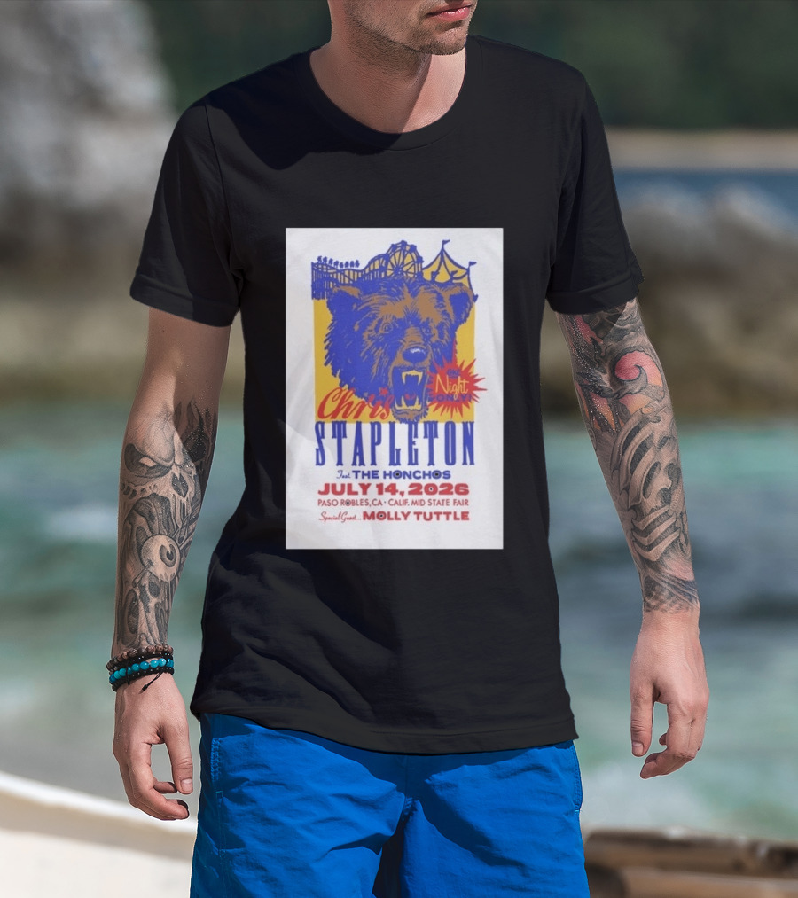 Chris Stapleton Live Concert Paso Robles CA July 14 2026 Featuring The Honchos Special Guest Molly Tuttle T-Shirt