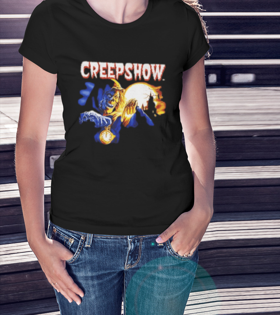 Creepshow Skeleton Holding Pocket With Horror Movie T-Shirt