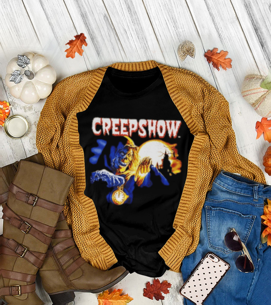 Creepshow Skeleton Holding Pocket with Horror Movie T-Shirt