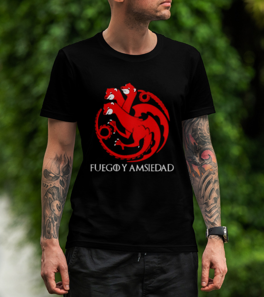 Fuego Y Ansiedad Game Of Thrones House Of The Dragon Three Headed Dragon T-Shirt