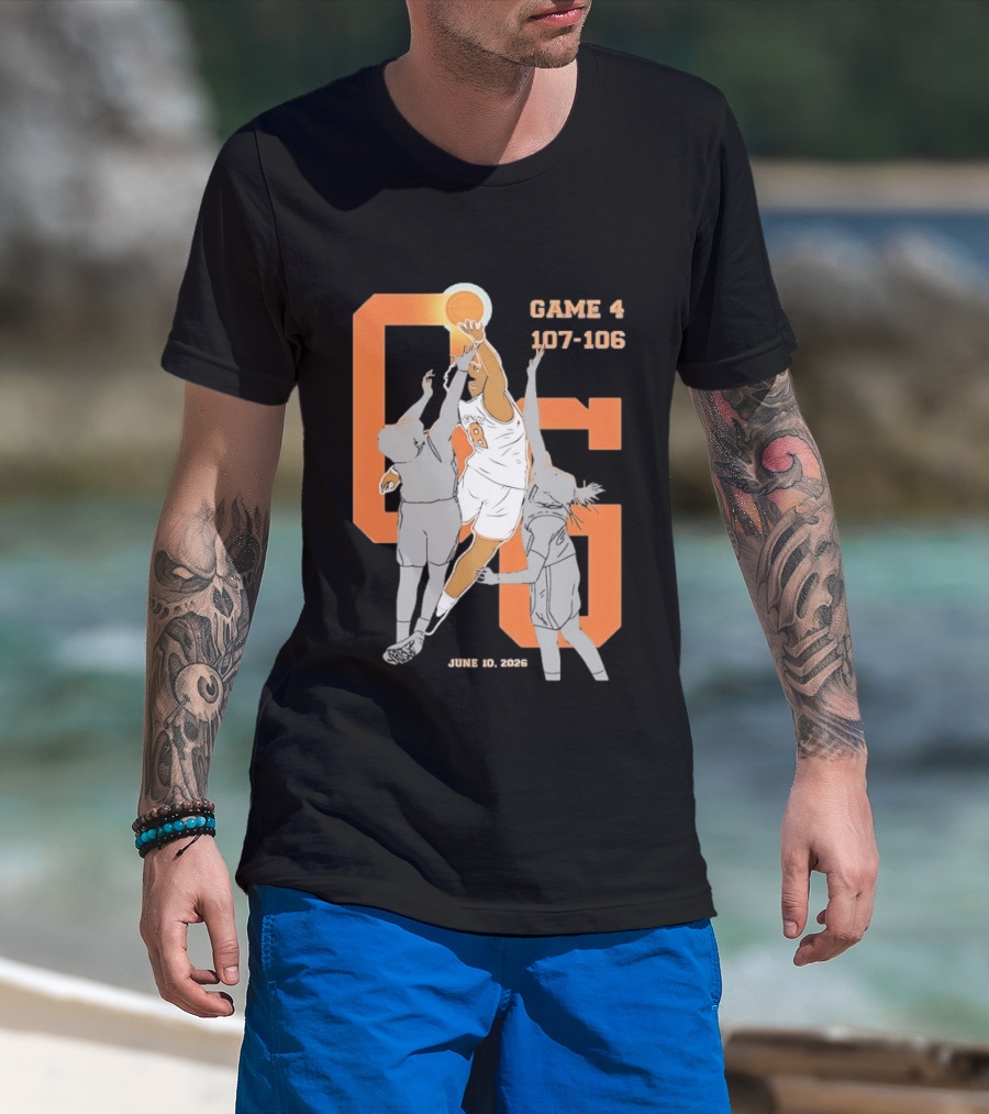Game 4 107 106 June 10 2026 Basketball Player Dunk Action T-Shirt