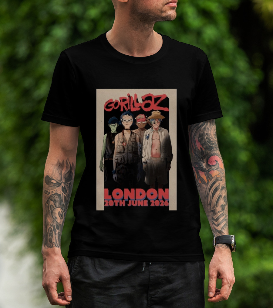 GORILLAZ London 20th June 2026 Event T-Shirt