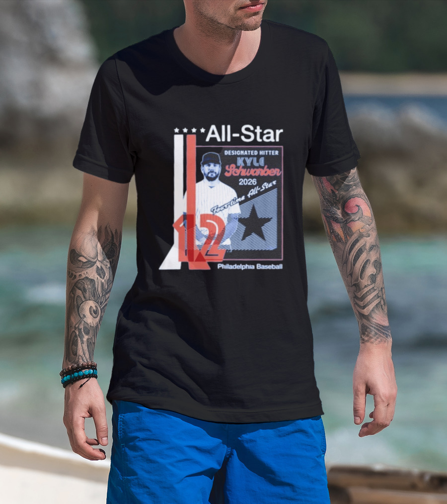 Philadelphia Baseball Designated Hitter Kyle Schwarber 2026 Four Time All Star No 12 T-Shirt