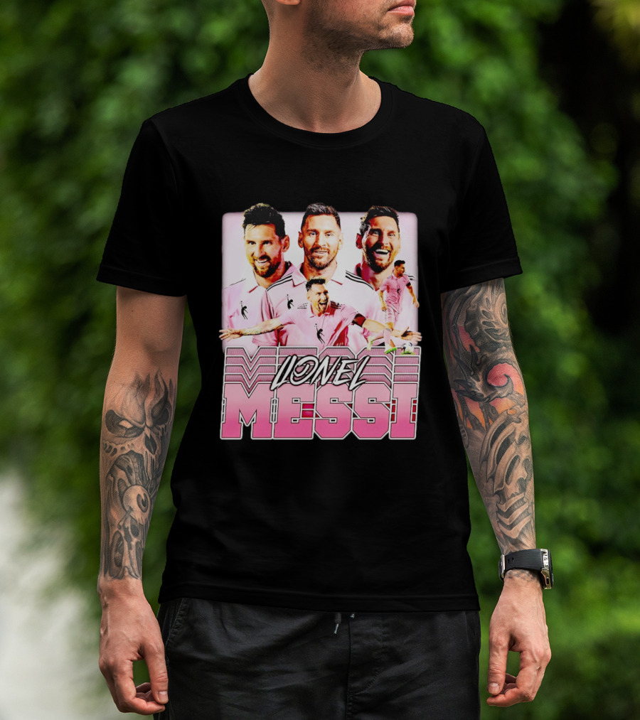 Lionel Messi Inter Miami Celebration Pink Jersey T-Shirt