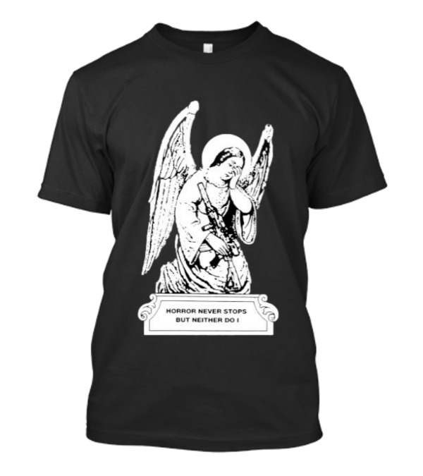 Horror Never Stops Angel With Rifle Resilience T-Shirt