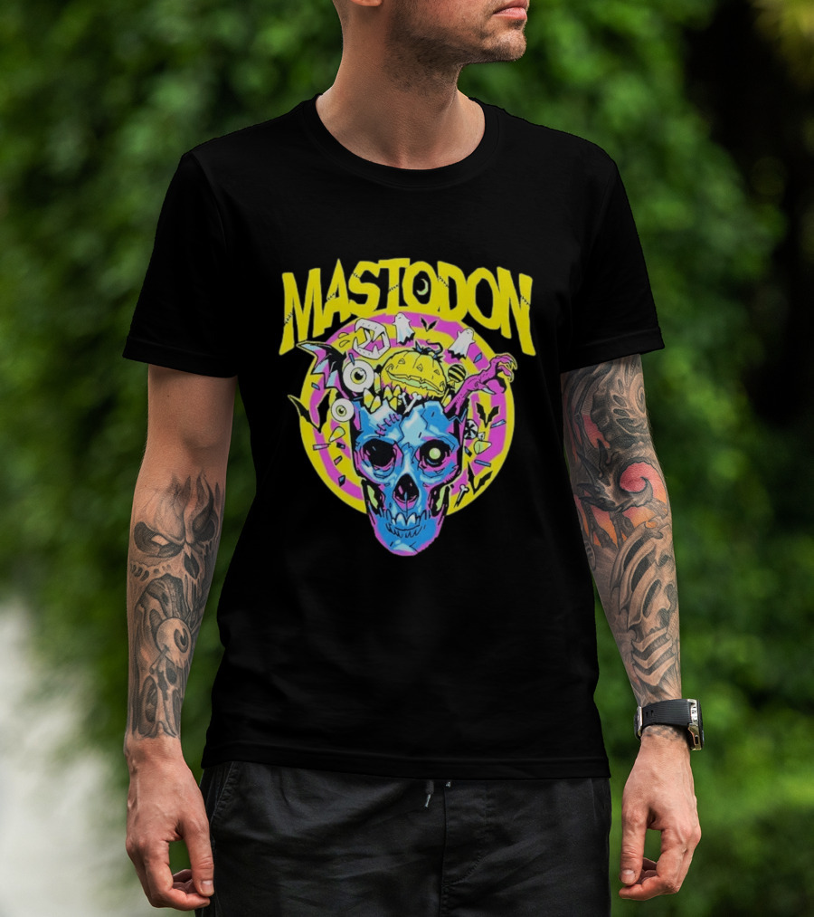 Mastodon Samhain Splosion Skull Halloween Pumpkin Bat Horn Eyeball Explosion T-Shirt
