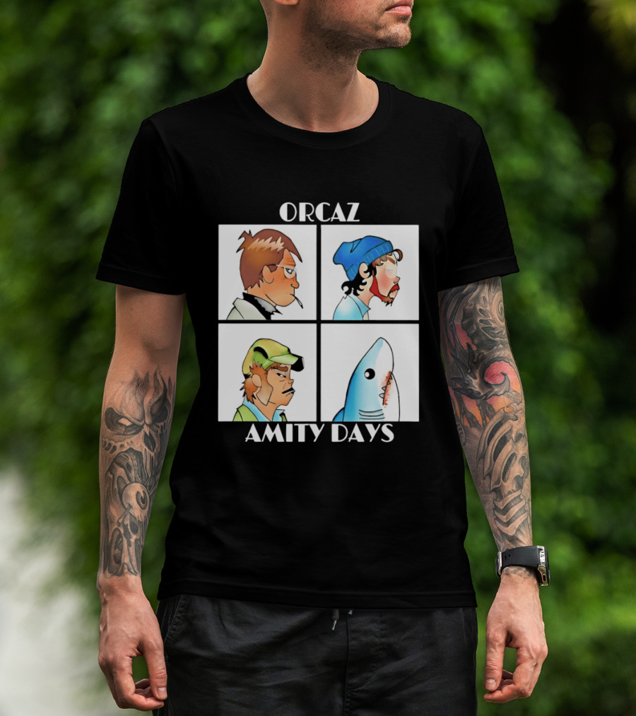 Orcaz Amity Days Four Grid Shark Bite Album Cover T-Shirt