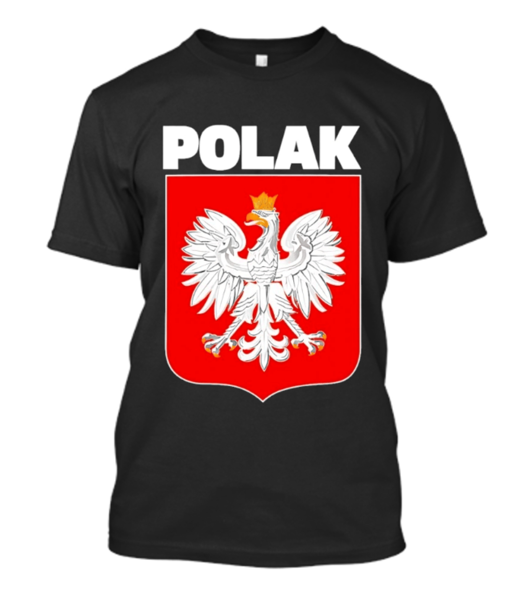 Polak Polish Eagle Emblem White Text Red T-Shirt